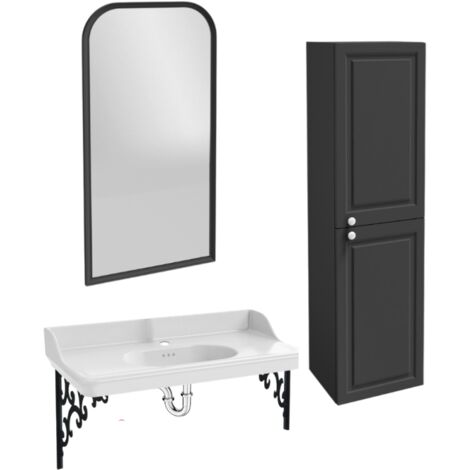 Pack plan vasque suspendu JACOB DELAFON Cléo 1889 + miroir + colonne droite + siphon chromé