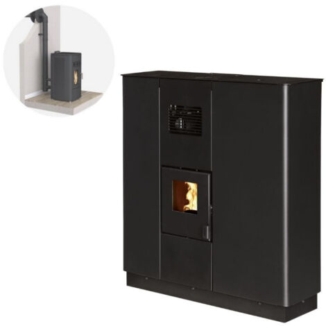Pack Poêle à Granule CORTINA 12 Etanche Concentrique Canalisable + Kit conduit sortie ventouse