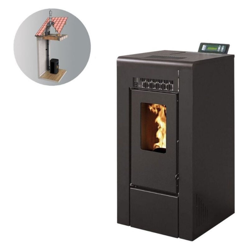 Pack Poêle à granules gioia 9 Etanche + Kit Conduit Vertical