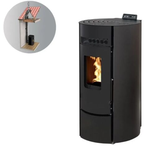 Pack Poêle à granules LEANDRO 9 Etanche + Kit Conduit Vertic