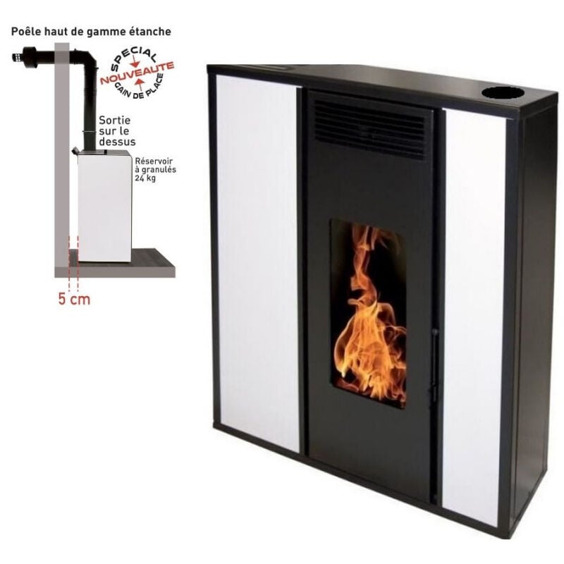 Pack Poêle à granules tessa 10 Etanche sortie Concentrique s