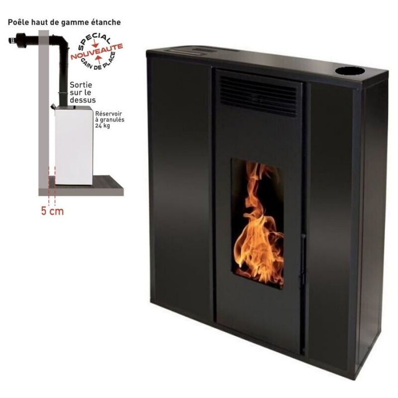 Pack Poêle à granules TESSA 10 Etanche sortie Concentrique s