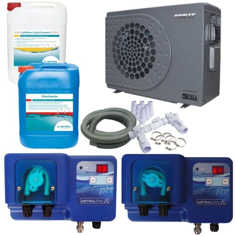 Poolex - Pack Pompe à chaleur Piscine Jetline Sélection fi 155 + Appareils de régulation + Produits piscine Bayrol