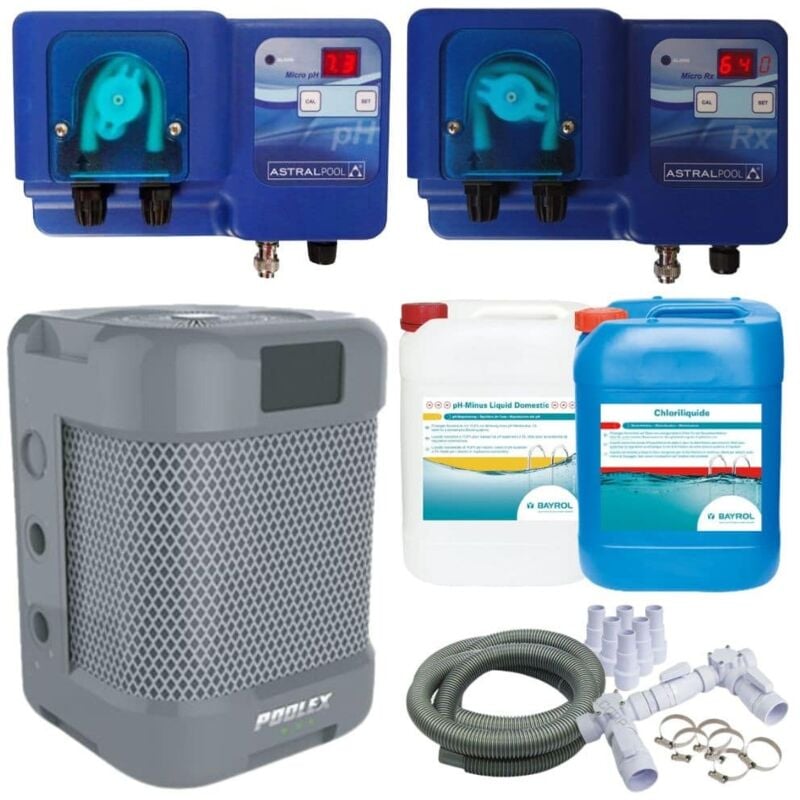 Pack Pompe à chaleur Piscine Poolex Q-Line 5 + Appareils de régulation + Produits piscine Bayrol
