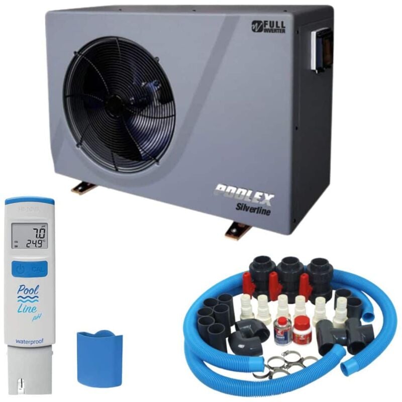 Poolstar - Pack Pompe à chaleur Piscine Poolex Silverline fi 90 + By pass universel + Testeur / Lecteur de pH et température