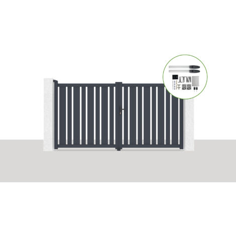 Pack portail battant électrique 300x160cm VEYMONT + Motorisation HICKER B200