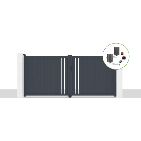 Pack portail battant électrique 350x160cm GIONA + Motorisation BUNKER B500