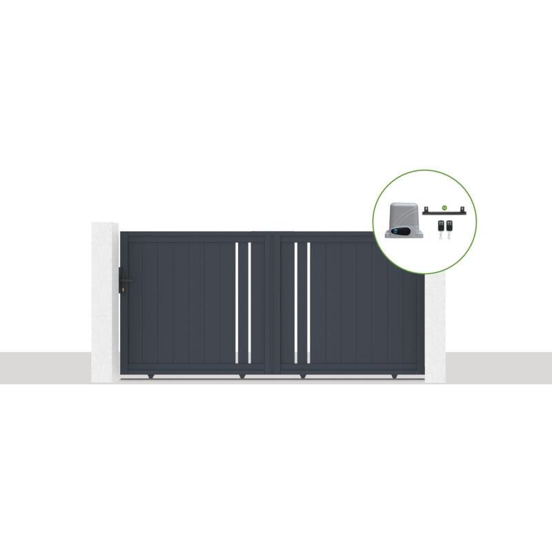 Pack portail coulissant électrique 300x140cm giona + Motorisation ranger C300