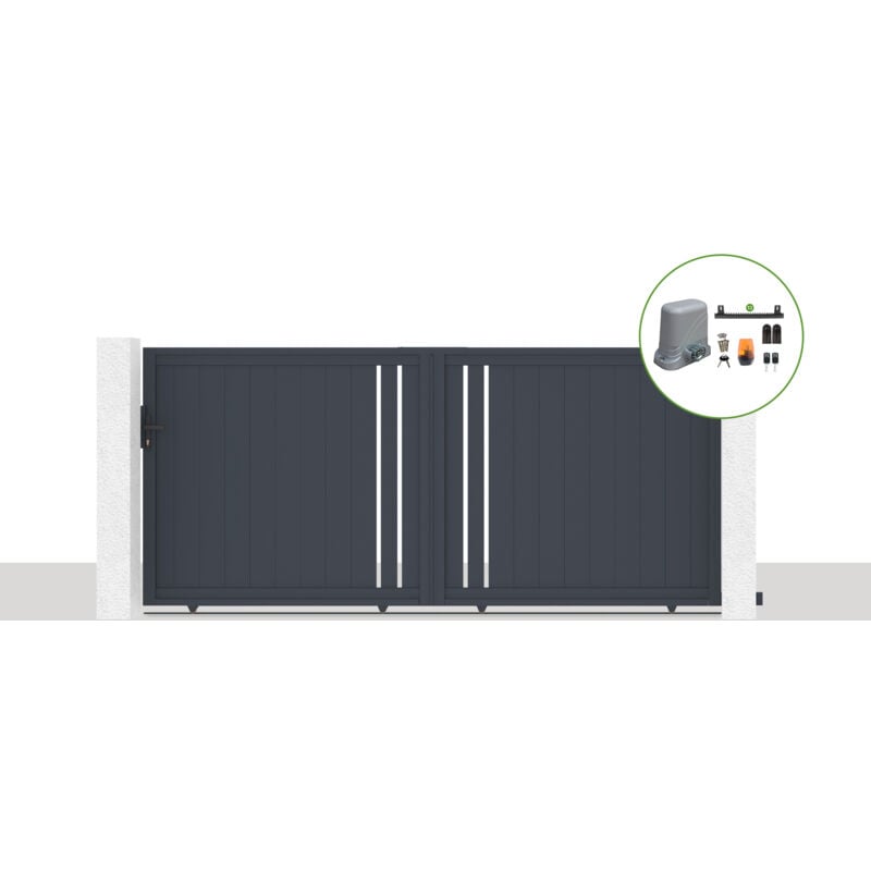 Casanoov - Pack portail coulissant électrique 350x160cm giona + Motorisation tanker C600