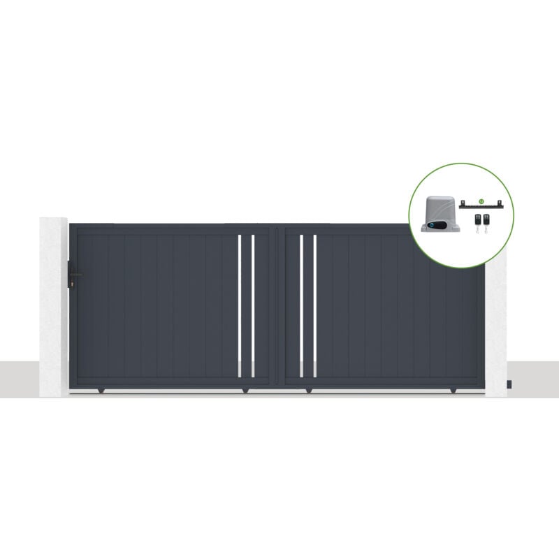 Casanoov - Pack portail coulissant électrique 400x160cm giona + Motorisation ranger C300