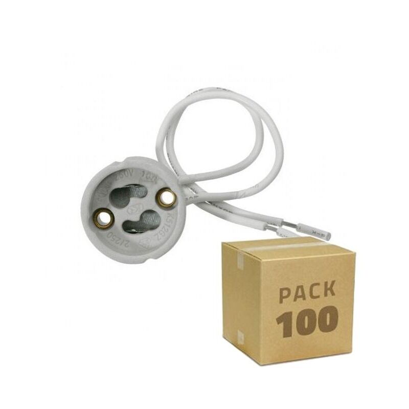 

Efectoled - Pack Portalámparas GU10 (100 un) Blanco. - Blanco