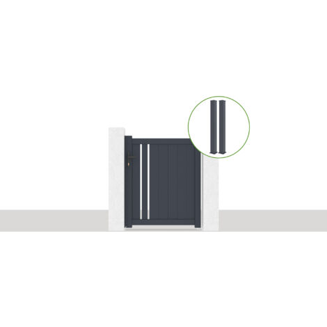 Pack Portillon 1m GIONA H.120cm + 2 poteaux EIFEL H.166cm Gris