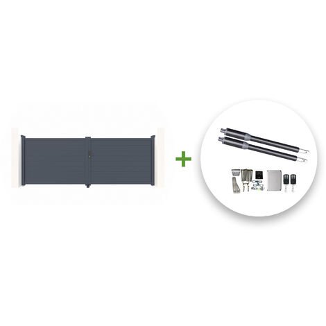 Pack portón eléctrico batiente EIGER 400 x 140 cm + motor RANGER B150