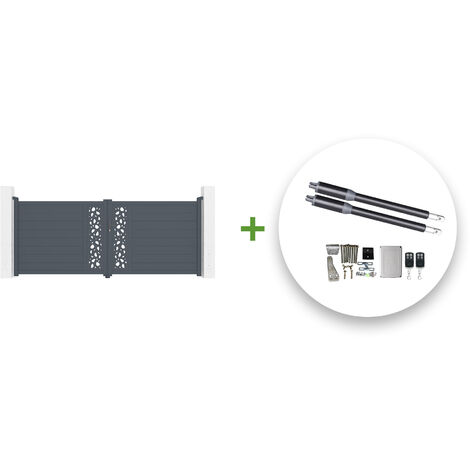 Pack portón eléctrico batiente SUNNY 350 x 140 cm + motor RANGER B150