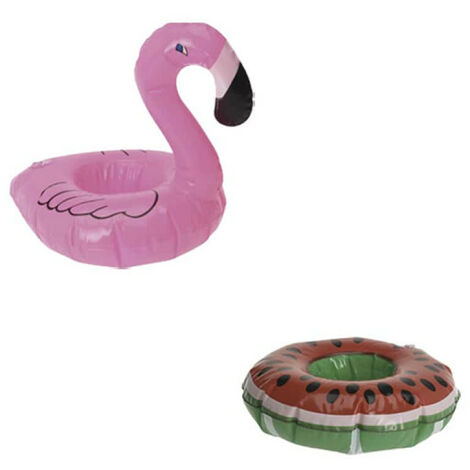 Pack Pose-verre flottant modèle flamant rose - Pose-verre flottant modèle pastèque
