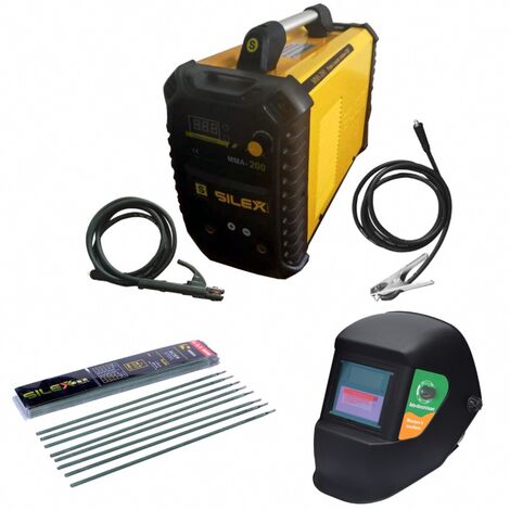 Pack poste à souder 200A + masque de soudure noir + 50 électrodes Silex ®