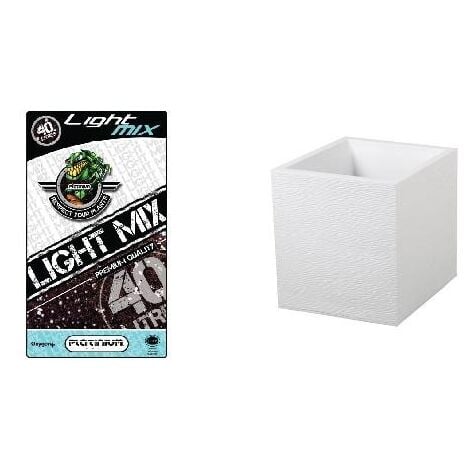Pack - Pot carré Graphit Blanc 31L + Substrat Platinium LightMIX