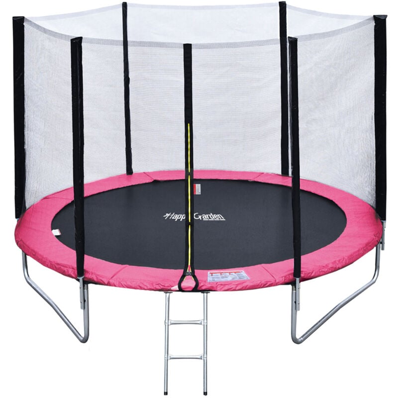 

Pack Premium Cama elástica 245cm reversible rosa / color gris CANBERRA + red de seguridad, escalera, lona y kit de anclaje