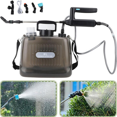 Pack Pro Arrosage Domestique :USB Arrosoir Électrique 8L + 4 Buses Professionnelles,pour Jardin/Intérieur