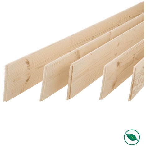 FORESTEA Pack promotionnel de 5 plinthes sapin massif petits nœuds bord droit 2050 x 110 x 9 mm - PEFC 70%.