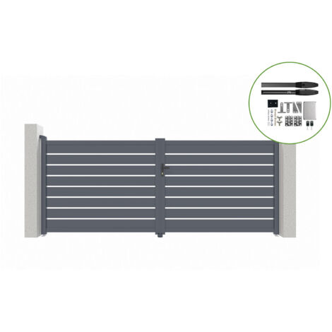 Pack puerta automática batiente 4m VOGEL 400 x 160 cm + motor HICKER B200