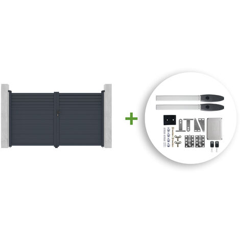 Pack puerta batiente 3m CARPATIA 300 x 180 cm + HICKER B200