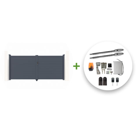 Pack puerta batiente automática 3,5m EIGER 350 x 160 cm + motor TANKER B250