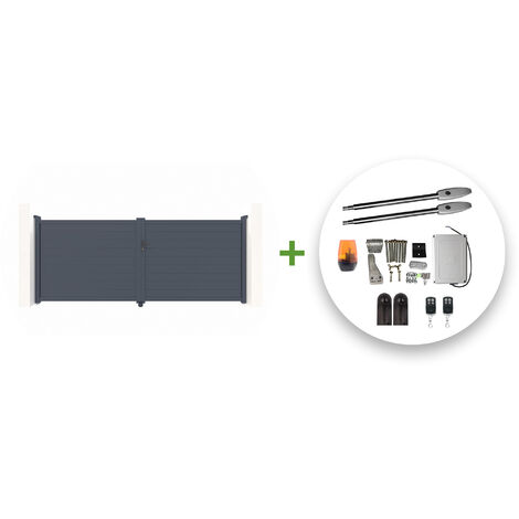Pack puerta batiente automática 4m EIGER 400 x 160 cm + motor TANKER B250