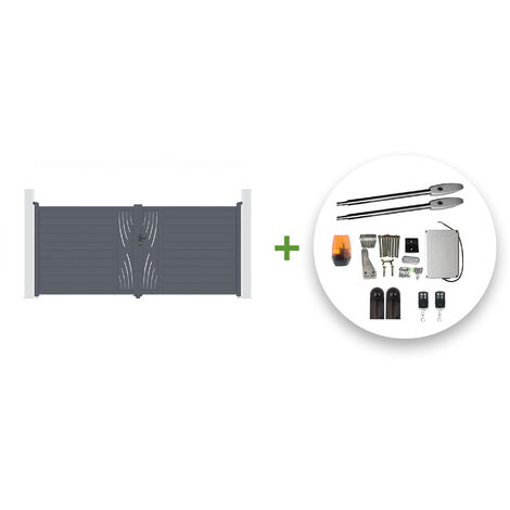 Pack puerta batiente automática 4m VELETA 400 x 180 cm + motor TANKER B250