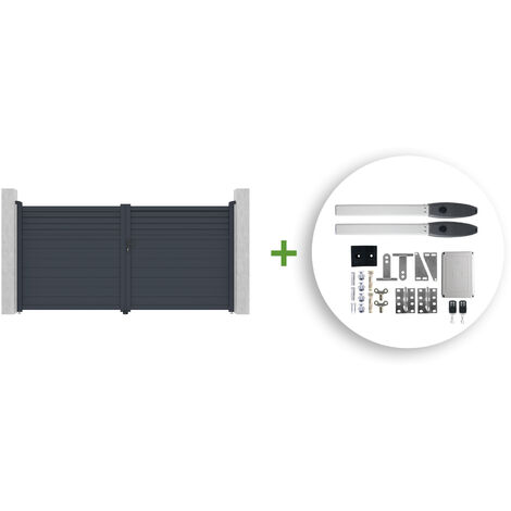 Pack puerta batiente CARPATIA 350 x 180 cm + HICKER B200 3,5m