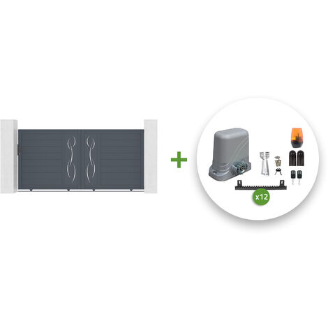 Pack puerta corredera automática 3m LIFE 300 x 140 cm + motor TANKER C600