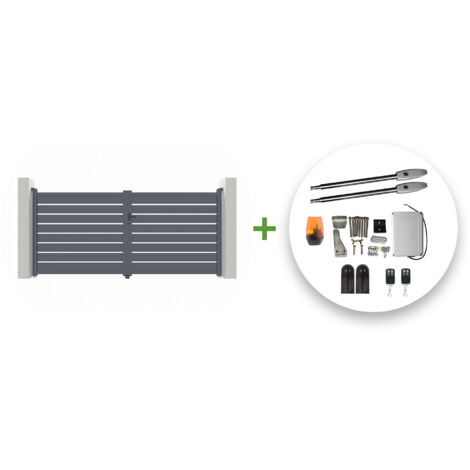 Pack puerta eléctrica batiente VOGEL 350 x 160 cm + motor TANKER B250