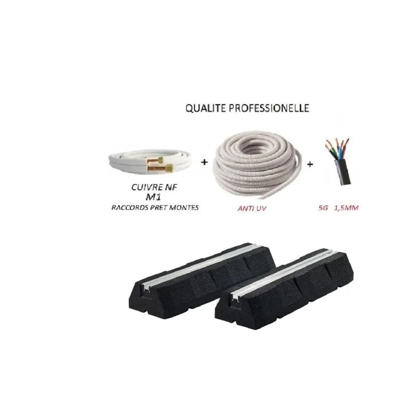Pack raccordement climatiseur 12 mètres 1/4 1/2 au sol (climatisation à partir de 5000w)