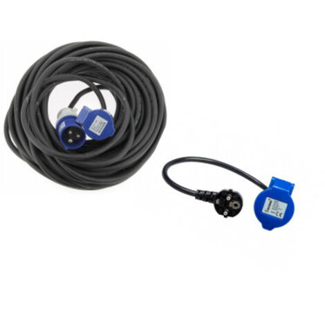 Pack Rallonge Néoprène CEE 17 30 m x 1.5mm2 + Adaptateur Femelle P17
