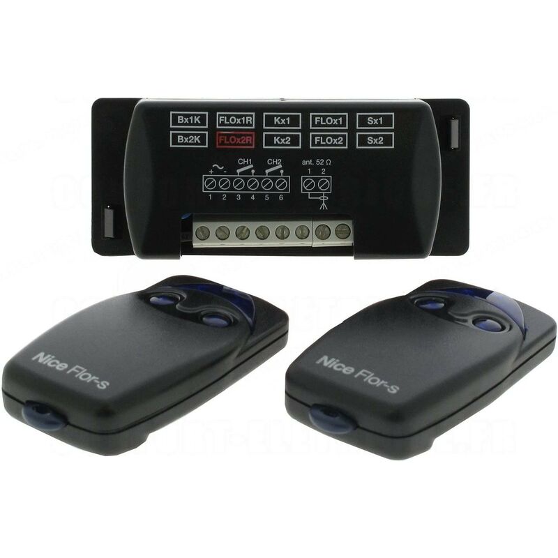 Nice - Pack récepteur Flox2r 433.92 mhz + 2 Télécommandes flo 2rs