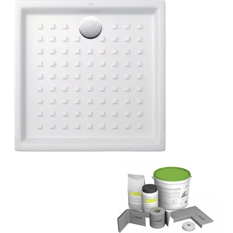 Villeroy&boch - Pack receveur de douche 70 x 70 villeroy et boch o Novo carré blanc + Kit d'étanchéité wedi