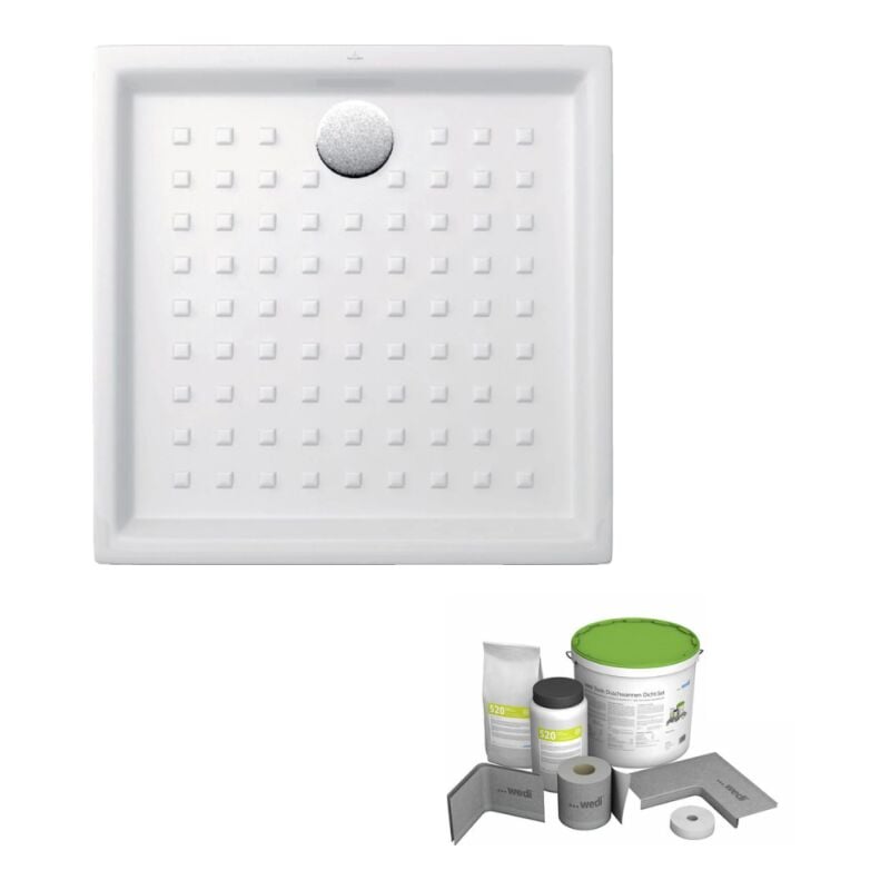 Villeroy&boch - Pack receveur de douche 100 x 100 villeroy et boch o Novo carré blanc + Kit d'étanchéité wedi