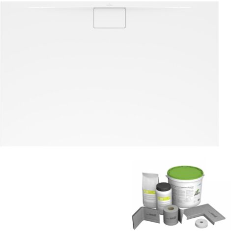 Pack receveur de douche antidérapant 100 x 90 VILLEROY ET BOCH Architectura Metalrim rectangle blanc + Kit d'étanchéité WEDI