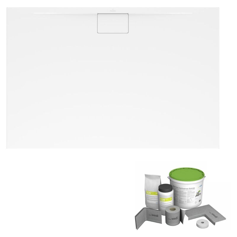 Villeroy&boch - Pack receveur de douche antidérapant 100 x 90 villeroy et boch Architectura Metalrim rectangle blanc + Kit d'étanchéité wedi