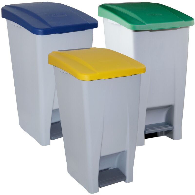 

Pack reciclaje Contenedor Selectivo: 3 contenedores de 60 litros de colores. Capacidad total 180 litros
