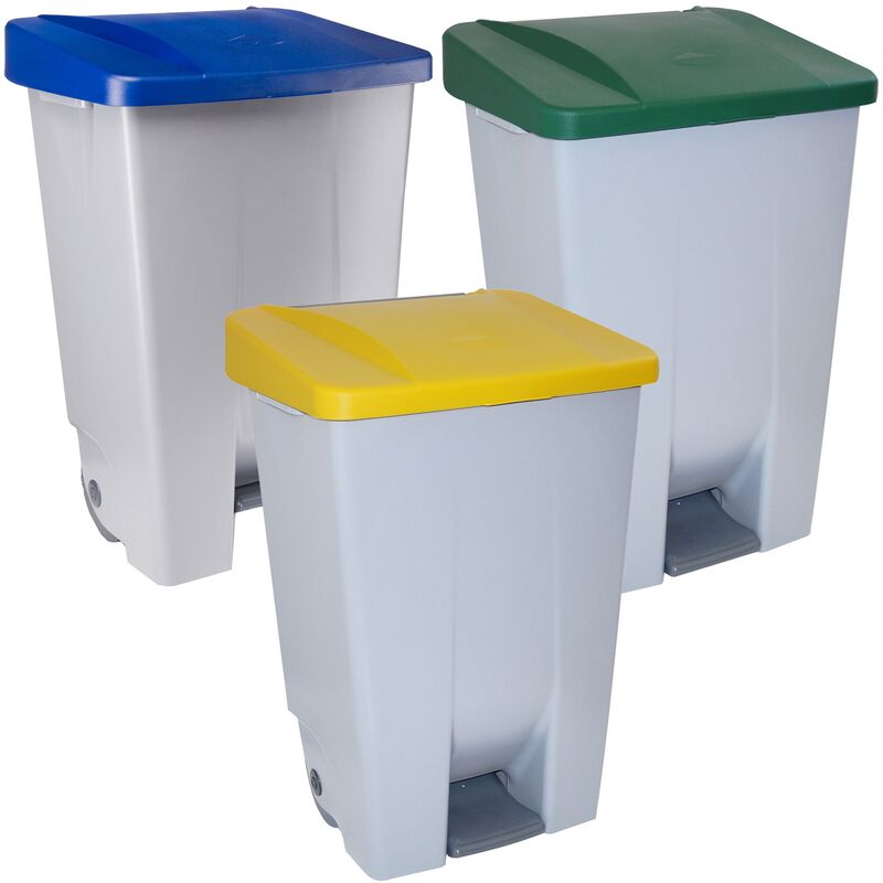 

Denox - Pack reciclaje Contenedor Selectivo: 3 contenedores de 80 litros de colores. Capacidad total 240 litros