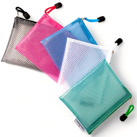Pack Reißverschlusstasche A6 Mesh Eva 5 Stück Mix
