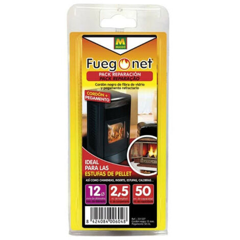 Pack réparation cheminée MASSO - cordon isolant 12mm - colle 50ml - 85880