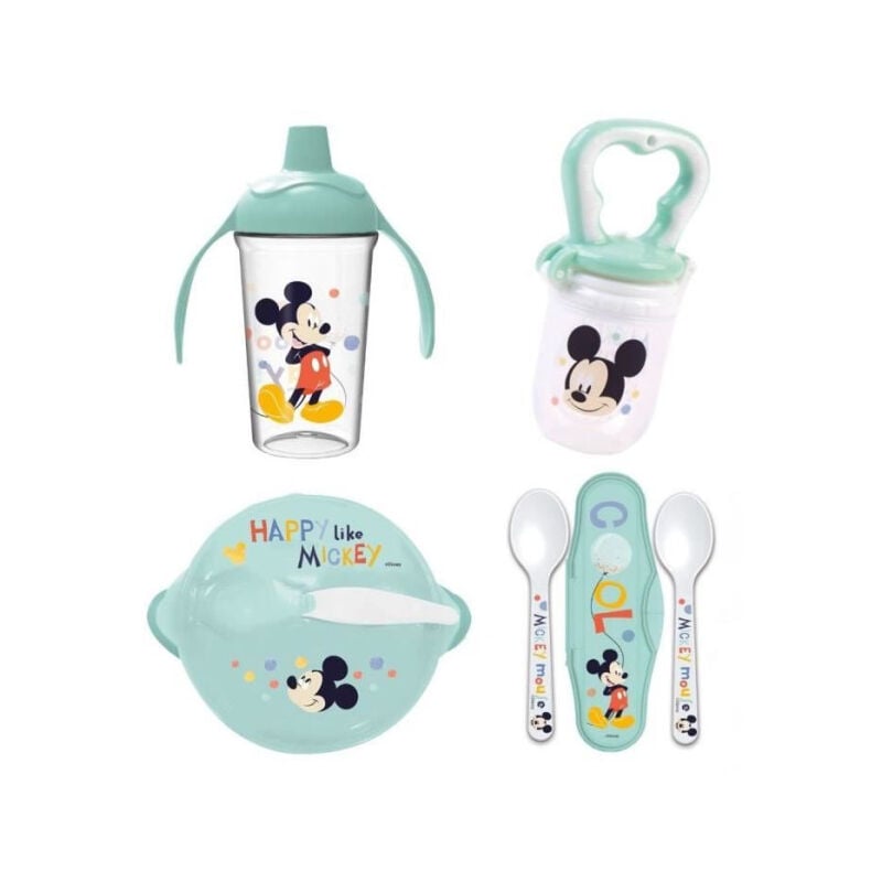 Pack repas 1er age Thermobaby mickey - 1 grignoteuse + 1 bol + 1 tasse a poignée +2 cuilleres