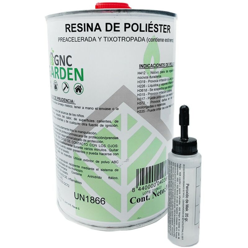 

Pack Resina de Poliester 1kg + catalizador 25grs para reparaciones