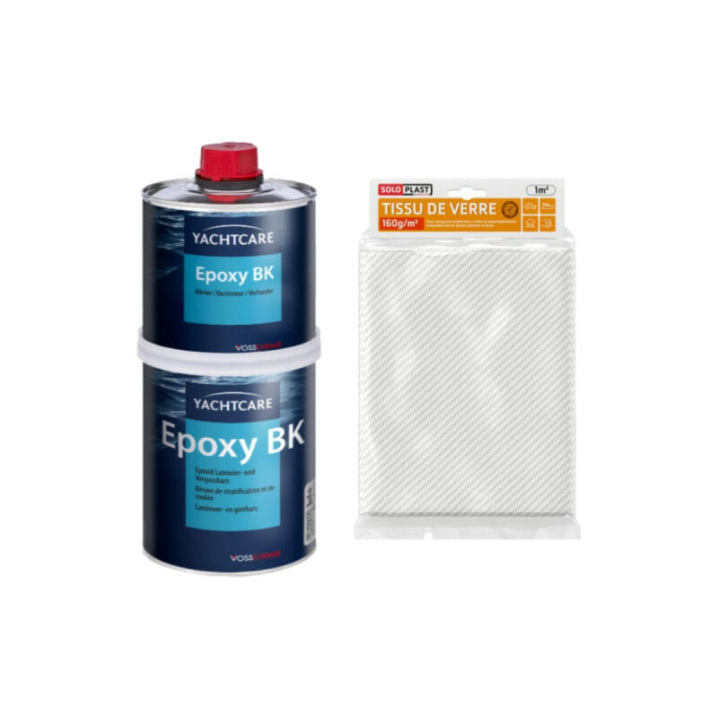 Pack résine Yachtcare BK 1 Kg - Tissu de verre Roving 160g m2 - Soloplast