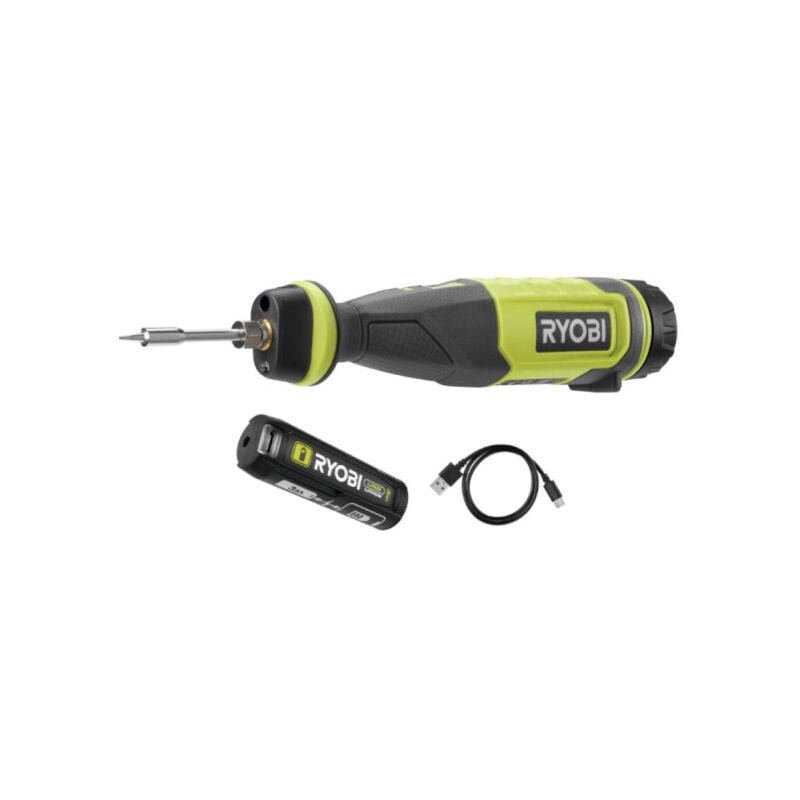 Ryobi - Pack 4V Fer à souder RSI4-0 - 1 Batterie 3,0Ah - 1 Câble usb
