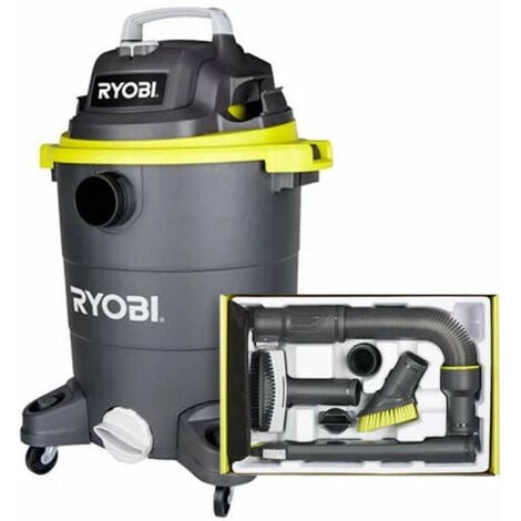 Pack RYOBI Aspirateur eau et poussière 1500W - 30L - RVC1530IPT-G - 6  accessoires nettoyage automobile - RAKVA04