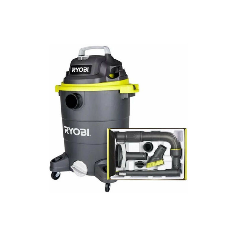 Ryobi - Pack Aspirateur eau et poussière 1400W - 30L - RVC-1430PPT-G - 6 accessoires nettoyage automobile - RAKVA04