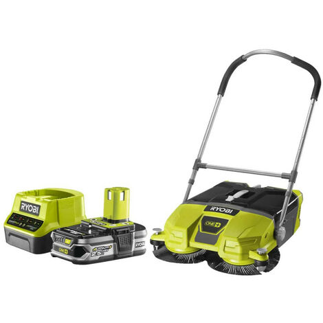 Pack RYOBI Balayeuse motorisée 18V One+ R18SW3-0G - 1 Batterie 2.5Ah - 1 Chargeur rapide RC18120-125